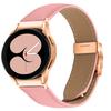 Watch Strap for Samsung Galaxy Watch7/6/6 Classic/5 Pro/5/4 Classic/4/FE Litchi Texture Leather Band with Rose Gold Buckle