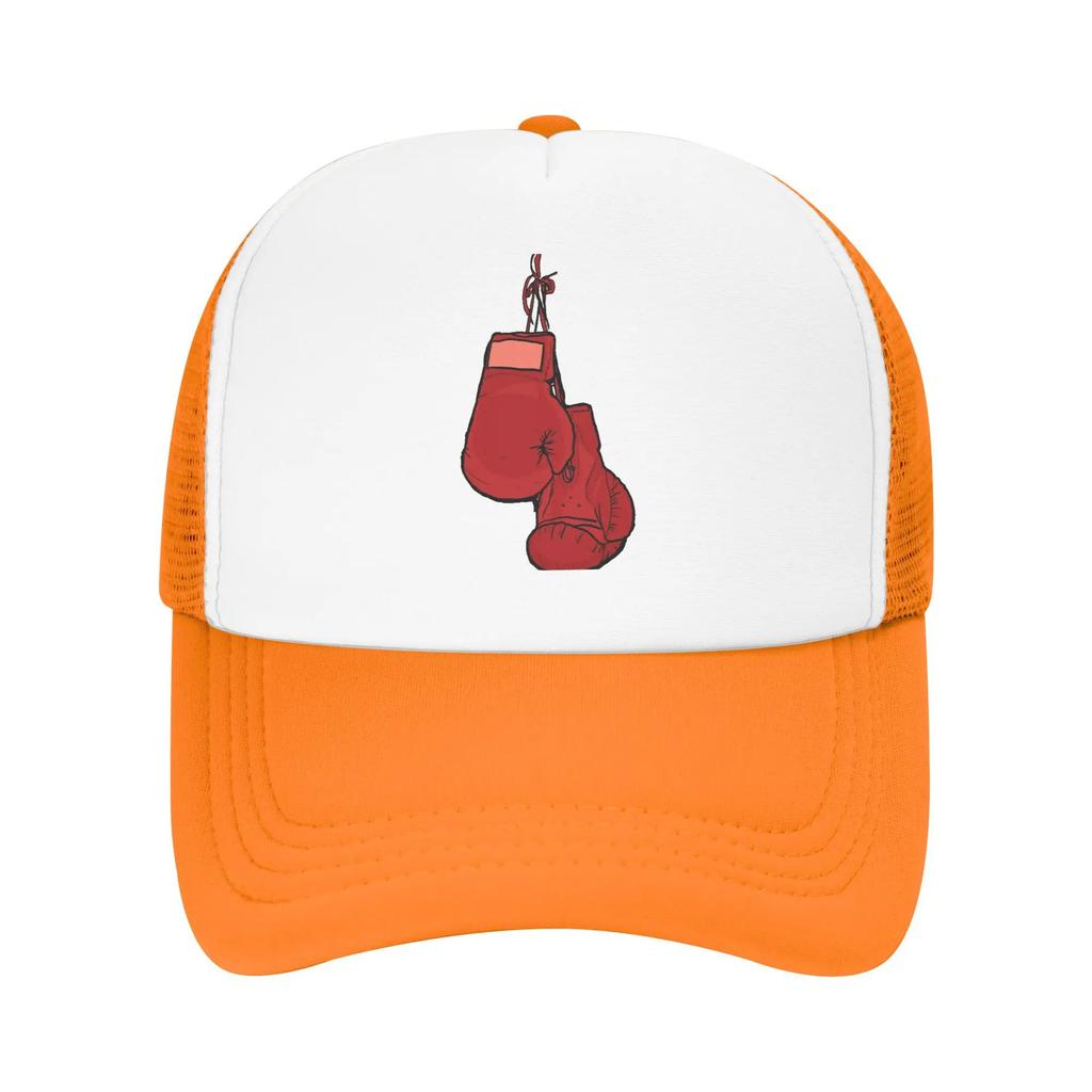 Hanging Red Boxing Gloves Merch Mesh Foam Trucker Hat Summer Cooling  Mesh-back Baseball Cap Leisure Adjustbale