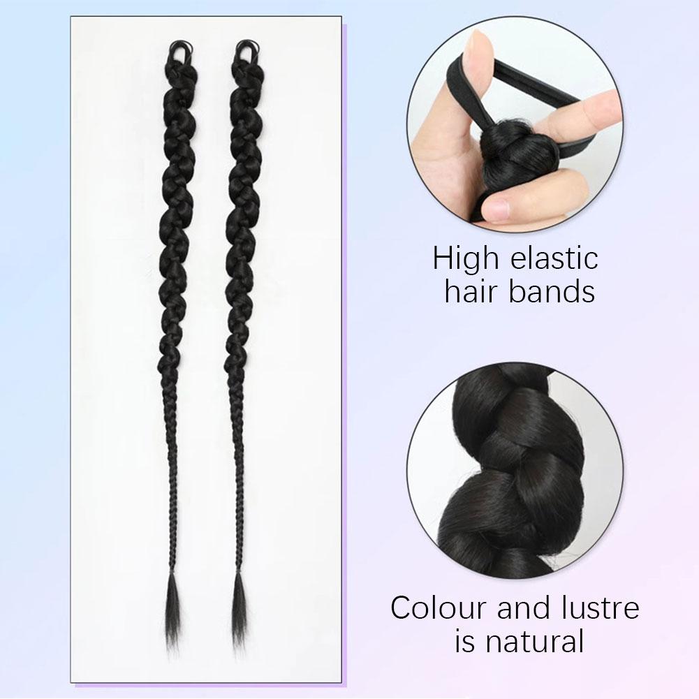 2 Pezzi Estensione Capelli Coda di Cavallo Intrecciata Moda Lunga Intrecciata a Spirale Coda di Cavallo Sintetica Estensione Accessori per Capelli Hip Hop Y2K Ragazza