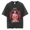 Anime Demon Slayer Kamado Nezuko Graphic Tee Men Women Manga Cotton T-shirts Oversized Washed Tshirt Harajuku Male T Shirt