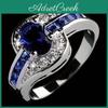 Geometric Oval Zircon Silver Womens Ring With Fashion Chic Style For Trendy Wear
