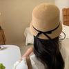 Small Straw Bucket Hat Female Travel Seaside Sunshade Sunscreen Basin Hat Outdoor Shopping Holiday Straw Hat Female
