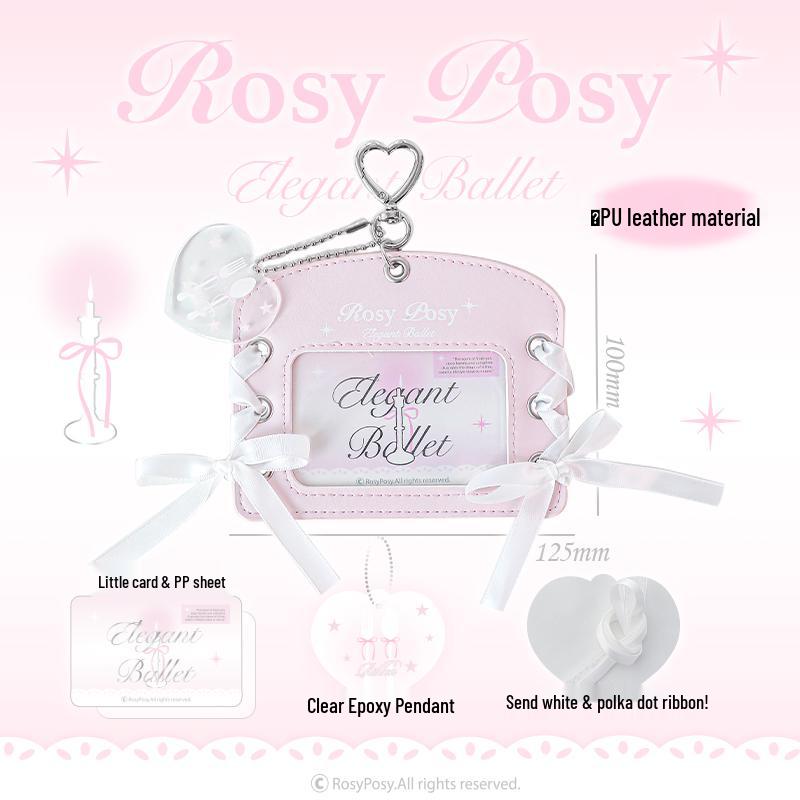 Leather Ballet Lace-Up ID Card Holder - Soft, Compact, Horizontal Design