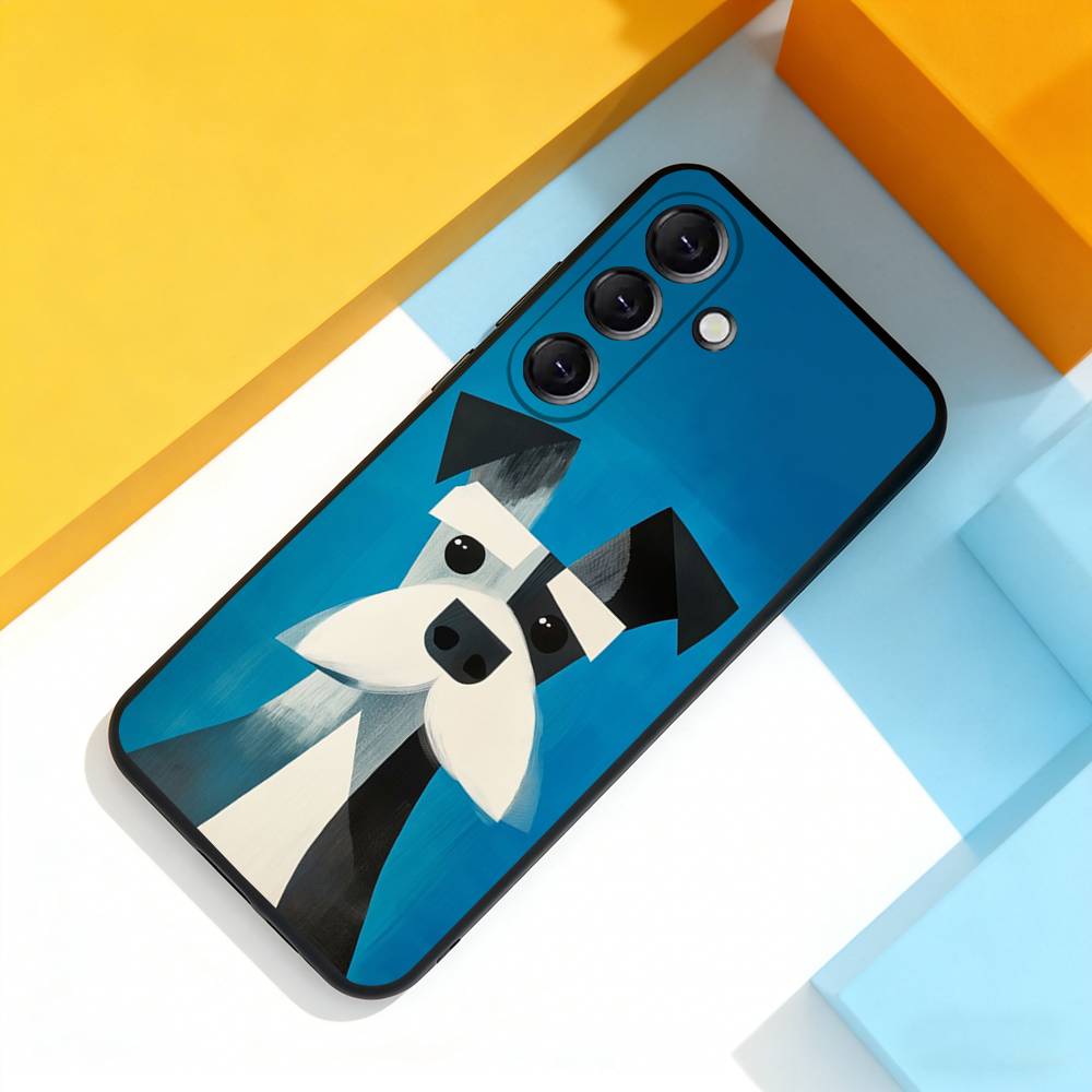 Cartoon S-Schnauzer Dog Phone Case For Samsung Galaxy A 22,71,53,52,51,72,73,5G,Note,J7,8,9 Soft Black Cover