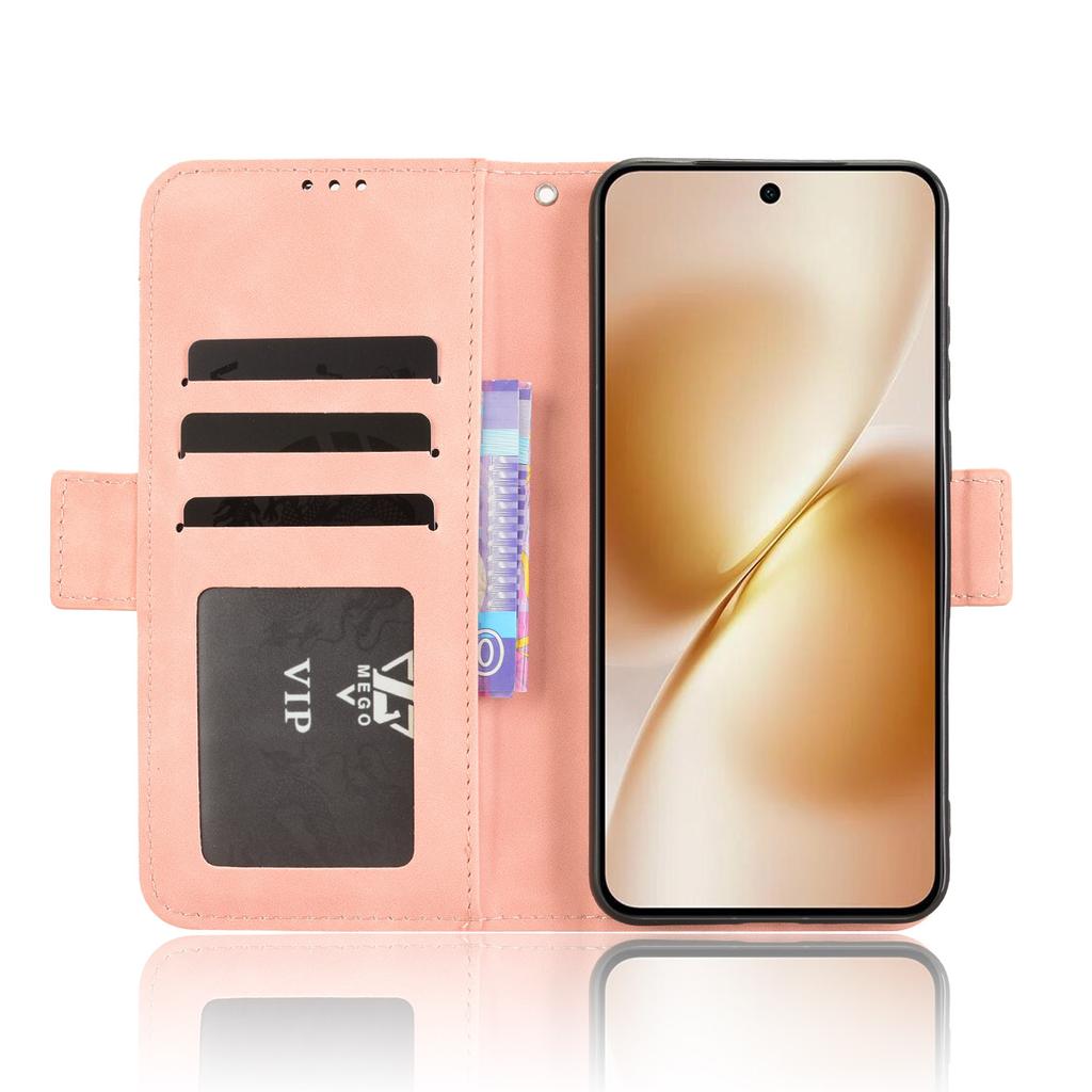 For vivo X200s 5G Leather Case Phone Wallet Cover with Multiple Card Slots