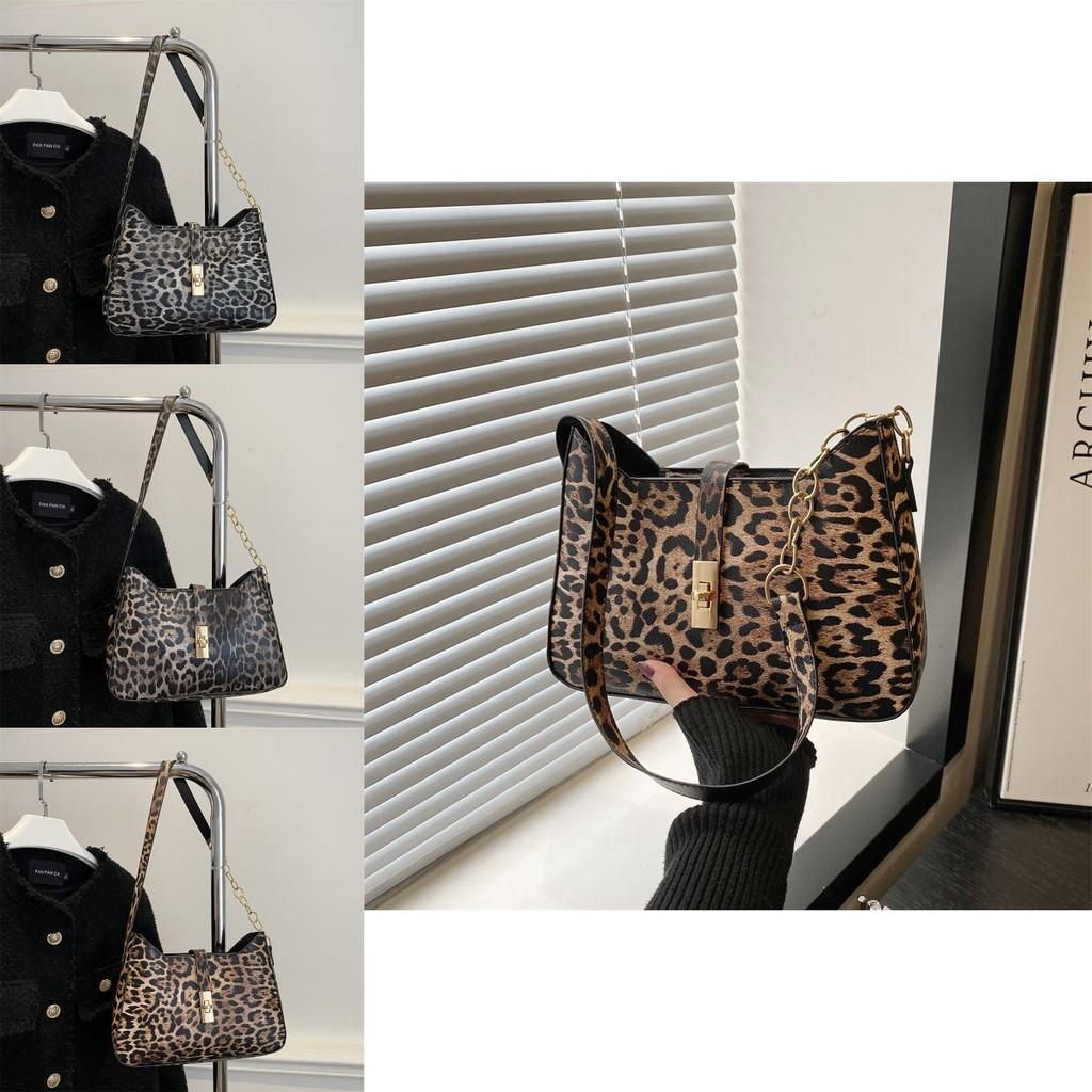 Stylish Brown Leopard Print Shoulder Bag For Women With Unique Design And Chic Appeal