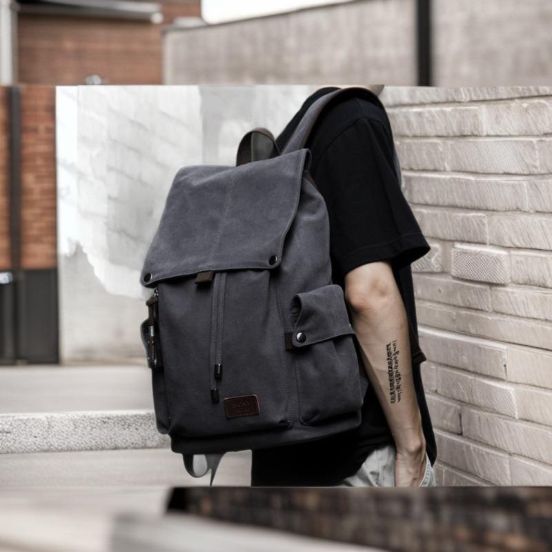 New Backpack Commuter Backpack Men's Canvas Bag Large Computer Bag Large Capacity Rucksack Travel Bag School Bag
