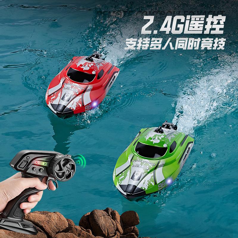 Barcă RC HJ820 2.4Ghz 25KM/H Viteză Mare Telecomandă Cursă Competitivă Simulare Barcă cu Motor Apă Navă Cu Lumini Jucării de Apă