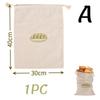 1/6pcs Reusable Linen Bread Bag Baking Storage Container for Toast Unbleached Preservation Bag with Drawstring Kitchen Organizer