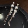 Orecchini alla moda con frange, lussuosi e sofisticati, dal fascino elegante. Lunghi Orecchini di Perle per uno Stile Versatile e Raffinato.