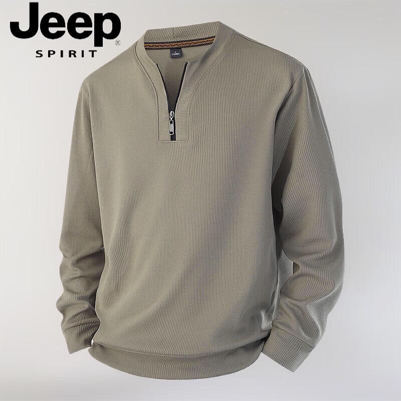 

JEEP SPIRIT Men s Casual V-Neck Long Sleeve T-Shirt XL