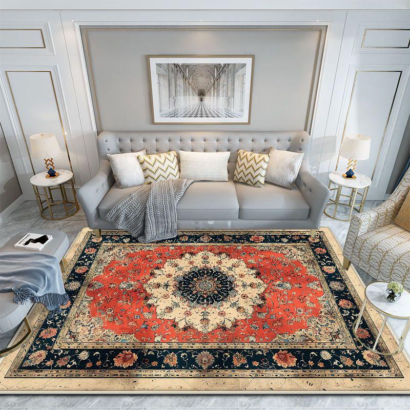 Bohemian Non-slip Carpet for Living Room Fluffy Office Gaming Room Area Rug Floral Design Style Room Decoration Home Mats Soft
