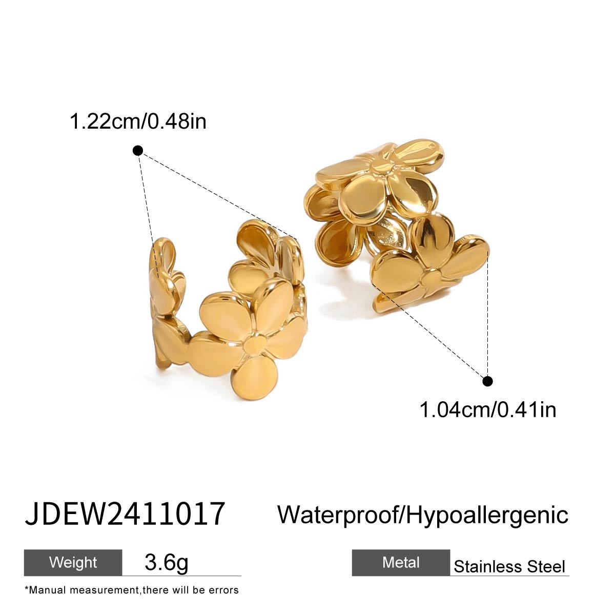 New Arrival Three Pairs in Vintage Geometric Style Classic Earring Dainty 18K Gold Stainless Steel Hoop Earrings Sets Ins Style золотой