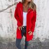 2025 Autumn Winter Women's Long Sleeve Hooded Loose Fashion Casual Mid-Length Cardigan Coat