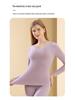 Women's Velvet Warm Base Layer Top - Antibacterial, Round Neck, Plush, Autumn