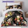 Vintage Floral Bird Pattern Bedding Quilt Set Quilt Cover Pillowcase Home Decoration Gift (1 * duvet cover + 2 * pillowcase, without core)