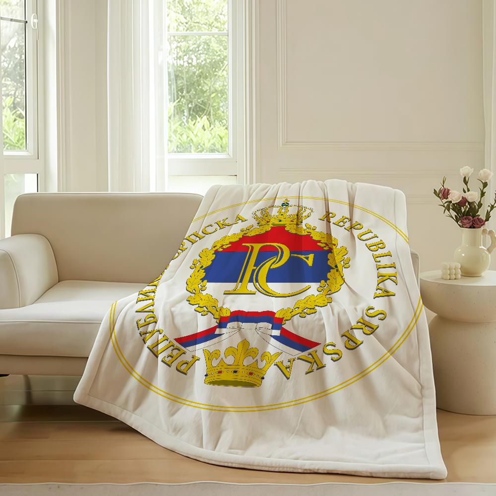 Republika Srpska Zastava Blanket Warm Soft Suitable For Bedroom Sofa Bed Living Room Office Travel Camping Gifts
