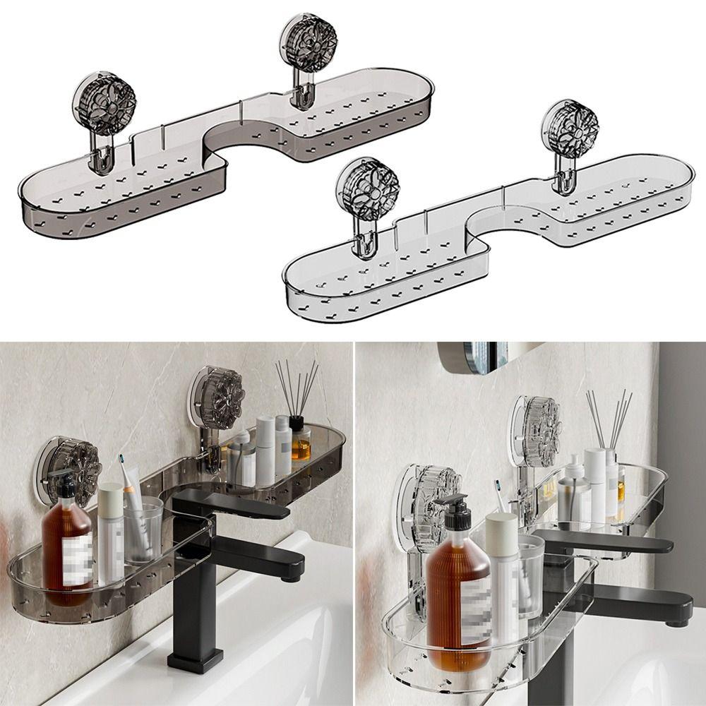 

Suction Cup Kitchen Sink Faucet Organizer Transparent Bathroom Drainage Basket Sponge Holder прозорий