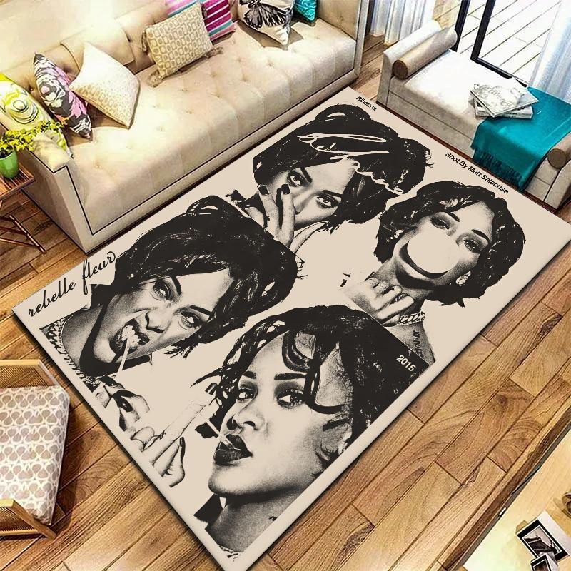 Rihanna Carpet Rug for Living Room Bedroom Home Sofa Decoration,Kids play Nonslip Floor Mat