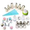 LMETJMA Russian Icing Piping Tips Set Stainless Steel Russian Nozzle Piping Tips With Silicone Pastry Bag JT33