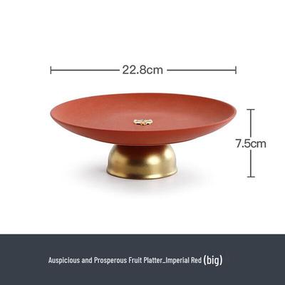 Nanshan Ceramic Imperial Red Snack & Fruit Plate