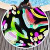 Big Round Beach Towel Colorful Quicksand Print Shower Bath Towels Creative Funny Abstract Beach Blanket Cover  New