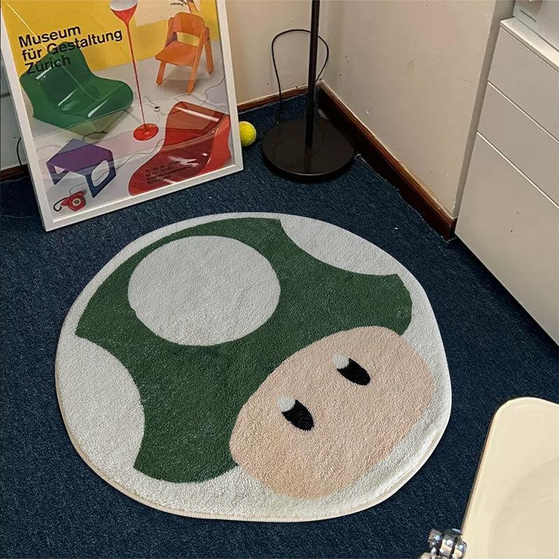 Cartoon Mushroom Head Household Absorbent Non-slip Thick Imitation Cashmere Carpet Wear-resistant Dirt Warm Bedroom Bed Blanket