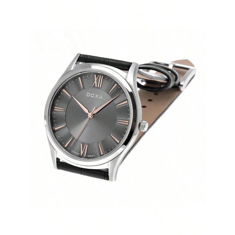 DOXA Herren-Quarz-Uhr Schwarz D201SGY