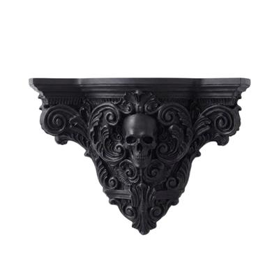 Vintage Style Halloween Skull Wall Mount Shelf 3D Printing Plastic Halloween Display Stand Stable Artistic Art Skull Wall Rack