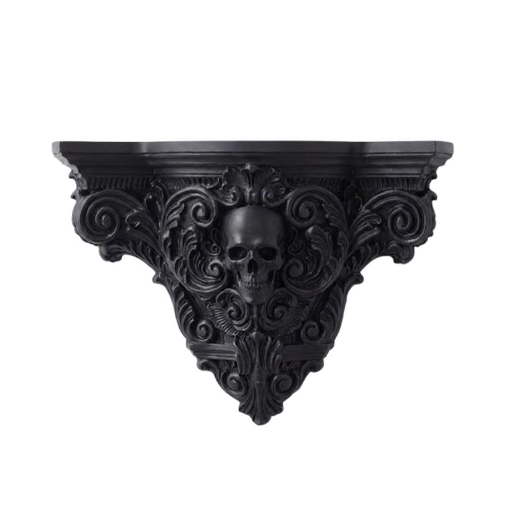 3D Printing Carved Skull Storage Shelf Vintage Style Art Skull Wall Rack Bedroom
