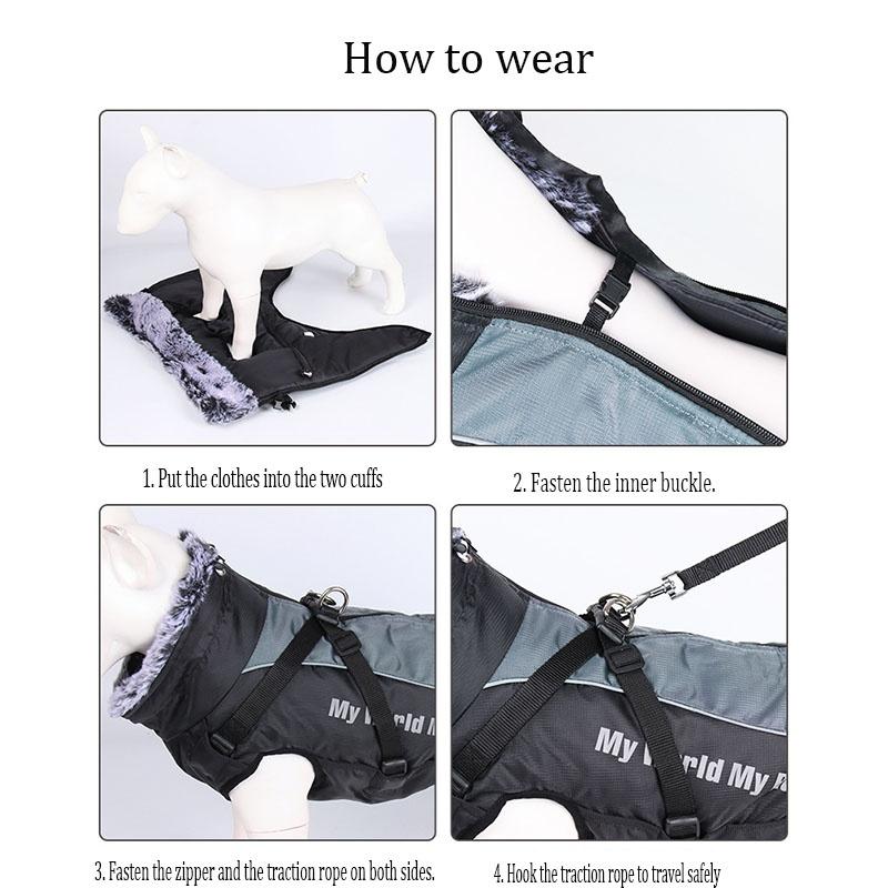 Nové Zimní Psí Teplé Nepromokavé Oblečení Reflexní Písmo Oblečení Nepromokavá Vesta Pet Kočka Bunda Pet Bavlněné Oblečení Pro Malé Střední Velké Psy XL-6XL