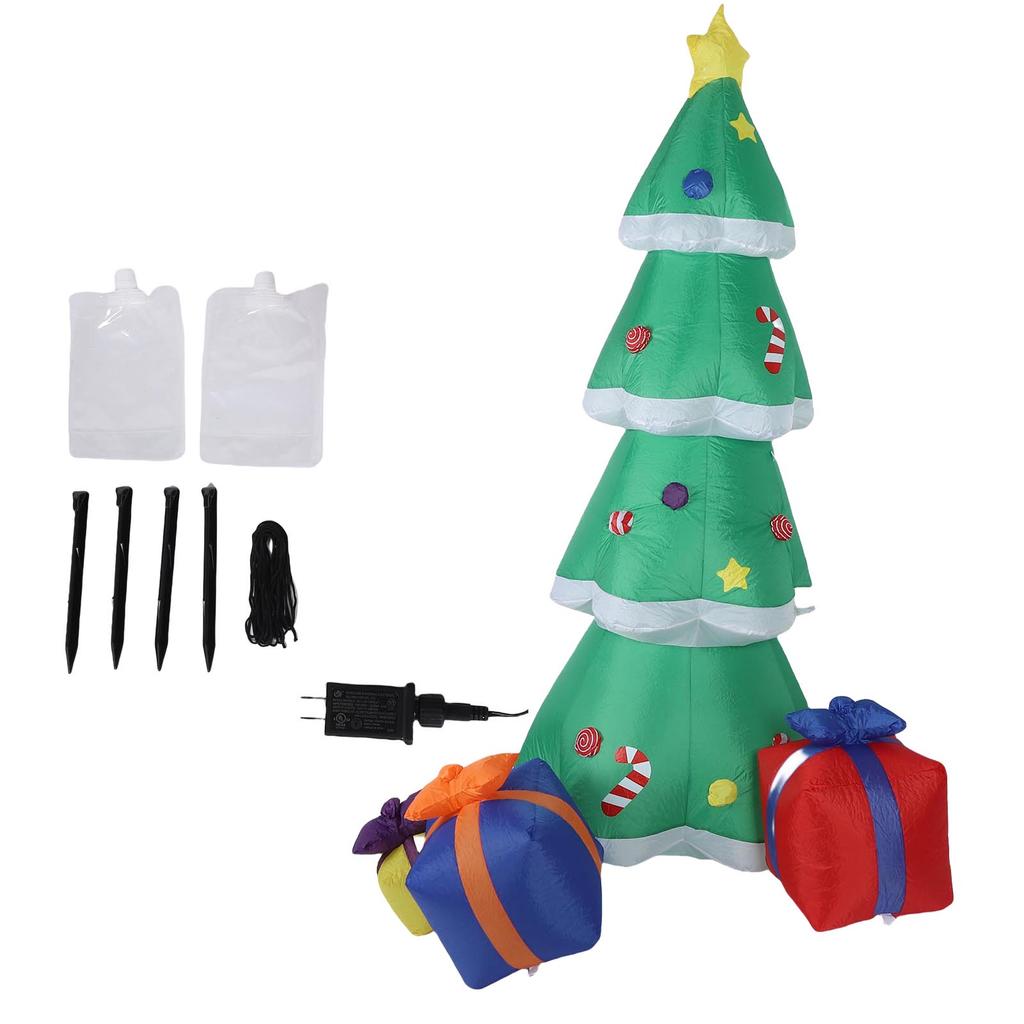 Inflatable Christmas Tree Xmas Santa Claus Christmas Decoration With LED Party Props Outdoor Holiday Party Garden Lawn Decor