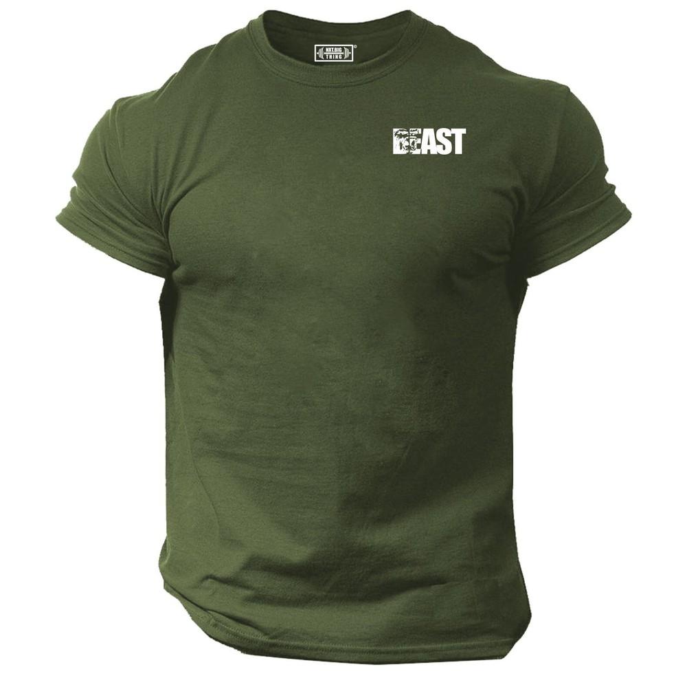 Beast T Shirt Pocket Gym Clothing Bodybuilding Training Workout Gorilla Mma Top S