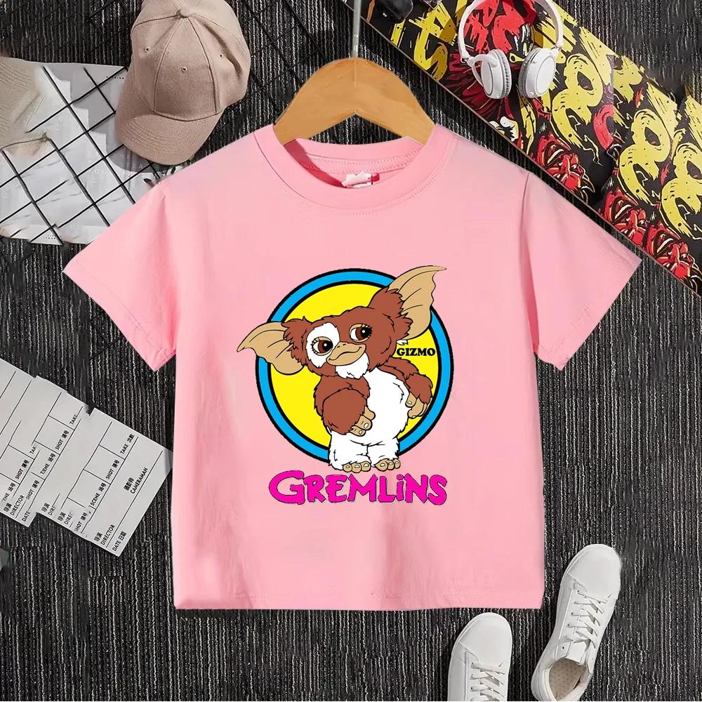 

Гремлины Гизмо Детская футболка Летняя с коротким рукавом Мальчик Девочка Детские футболки Мультяшное аниме Детская одежда Топ Подарок на день рождения 150