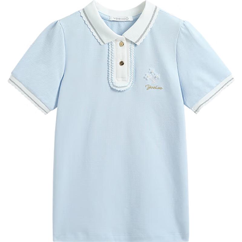 YEEHOO Girls  Cooling Antibacterial Short Sleeve Polo T-Shirt 160