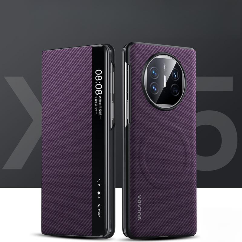 

Чехол для телефона HONOR Magic V3, откидная крышка, умное окно, текстура углеродного волокна, HONOR противоударный Vs3, бизнес-кейс Honor Magic Vs3