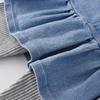 Girls Fake Two Skirts Pants Spring Autumn Children Casual Leggings Baby Kids Rabbit Cartoon Denim Skirt With Knitted Trousers