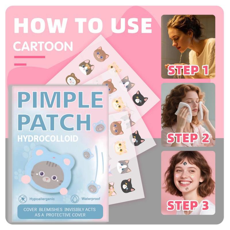 600 Pcs Cartoon Animal Shaped Acne Patches Skincare Stickers Makeup Tools