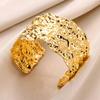 Classic Bump Pattern Openning Bangles For Women Stainless Steel Cuff Bracelet Gold Color  Hand Ornament Party Jewelry Gift