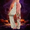 Women's Casual Drawstring Pants with Halloween Print Pattern