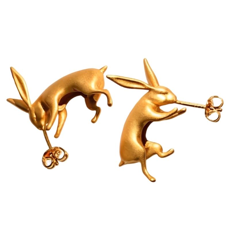Alloy Rabbit Studs Earrings Alloy Zodiacs Animal Jewelry Trendy Accessories For Women Girls Daily Wear