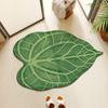 Tappetino da Bagno Assorbente con Foglie Verdi, Resistente allo Sporco, Fresco e Antiscivolo, Decorazione per la Casa