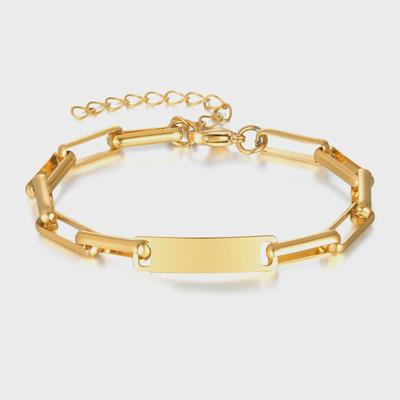 Bracciale in Acciaio Inossidabile Oro, Gioielli in Metallo Personalizzati alla Moda BR-1096