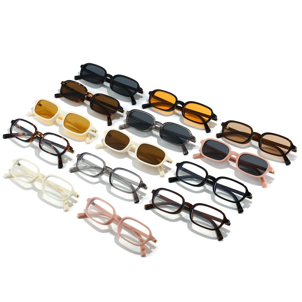  New Vintage Small Rectangle Sunglasses Women Shades UV400 Fashion Men Sun Glasses Clear Lens Frame