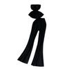 Western Style Shoulder Strap Chest Pad Tube Top Vest Women Niche Frill Top + Slimming Trumpet Pants Two-piece Set