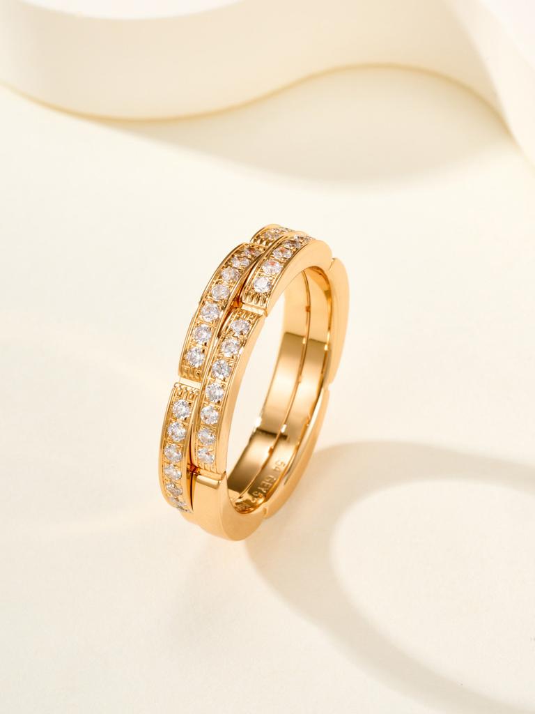 Wide Style Full Diamond Ring for Daily Wear Exquisite Craftsmanship for Men and Women Gifts for Men and Women Birthday Gift