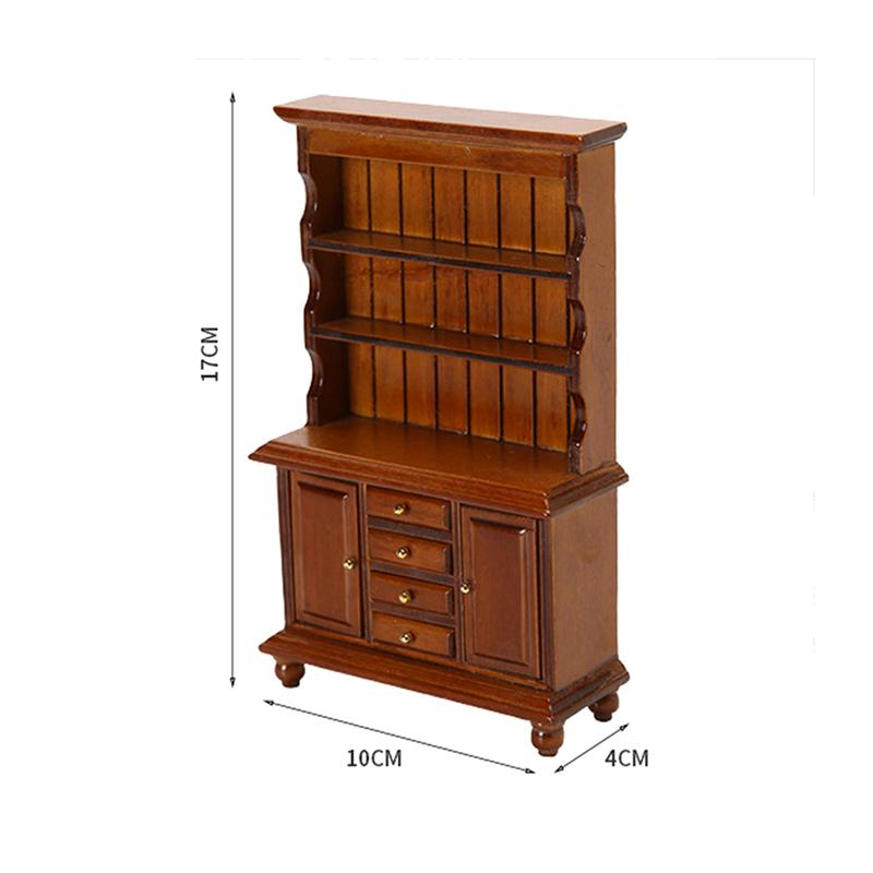 1:12 Dollhouse Miniature Wood Display Cupboard Shelf Cabinet Decoration Painted