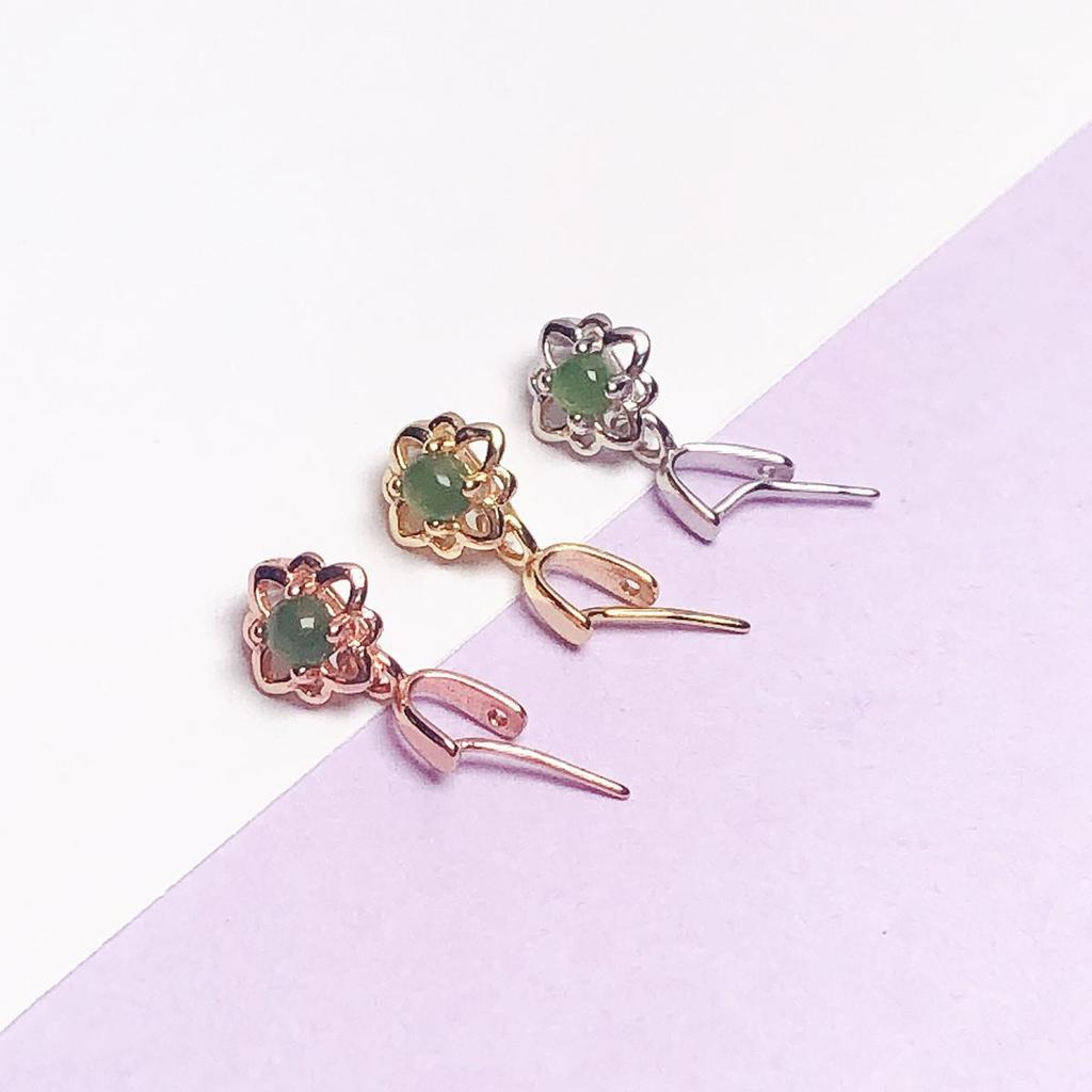 18K Gold Buckle Necklace with Buddha Charm and Top Bead Clasp 925 Sterling Silver Plated, Free Shipping