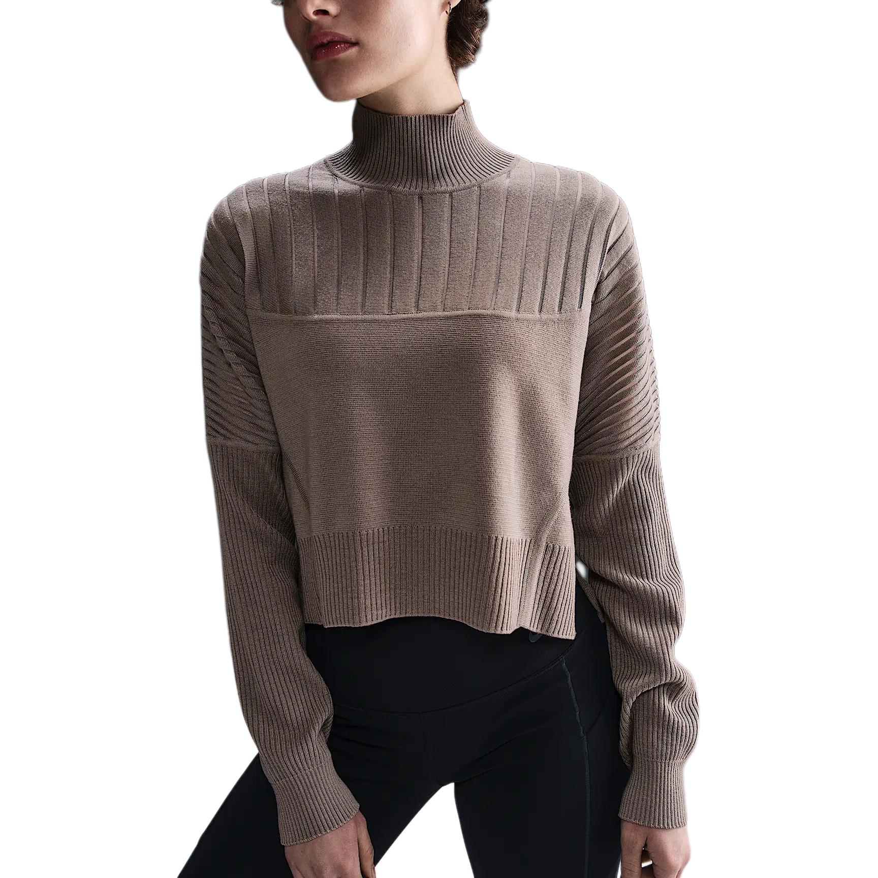 

Nike Every Stitch Considered SS25 Knitted Comfortable Fashion Long Sleeve Sweater Women sweater Brown Beige HM6493-248 XL