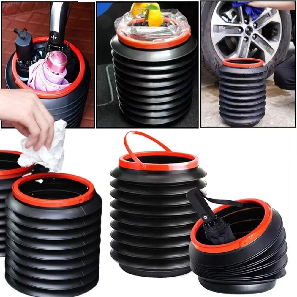 Portable Car Trash Can Mini Folding Bucket Multifunction Foldable Bucket Auto Interior Accessories